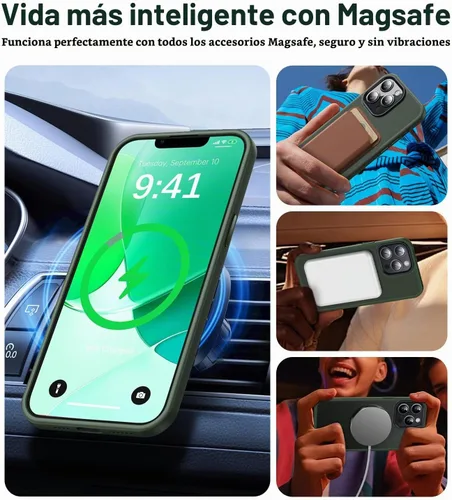 Vista 3 de Funda magnética fuerte para iPhone 13 Pro Max [compatible con Magsafe] [protección contra caídas de grado militar] Funda protectora a prueba