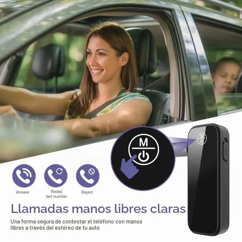 Vista 4 de Adaptador AUX Bluetooth para automóvil, receptor Bluetooth 5.3 y transmisor para automóvil viejo/estéreo doméstico/TV, adaptador de audio