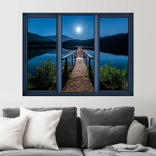 Vista 32 de SIGNWIN Adhesivo mural removible para pared, atardecer cielo naranja, otoño, bosque, árbol, paisaje, naturaleza, arte fino, rústico, paisaje