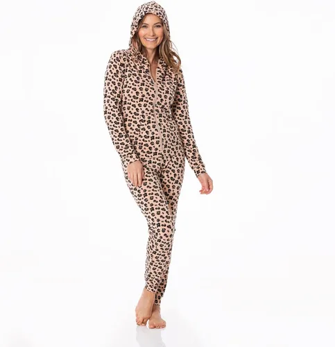 Vista 2 de KICKEE - Overol de manga larga con capucha para mujer, ropa de descanso suave y ropa de dormir para mujer