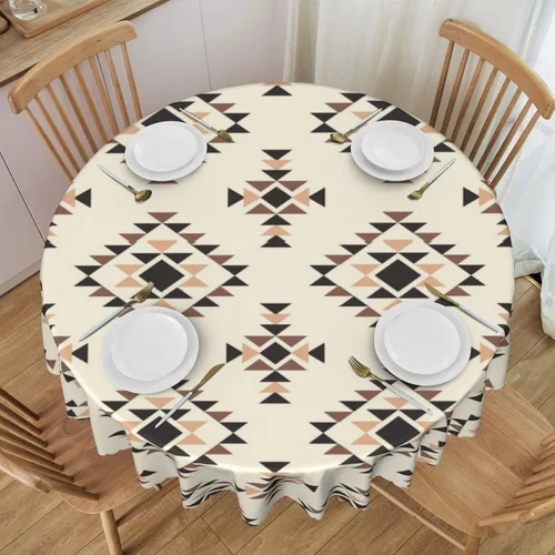 Vista 52 de Mantel azteca, diseño geométrico tribal, decoración rústica de nativos americanos, estilo suroeste, impermeable, lavable, para decoración de cocina