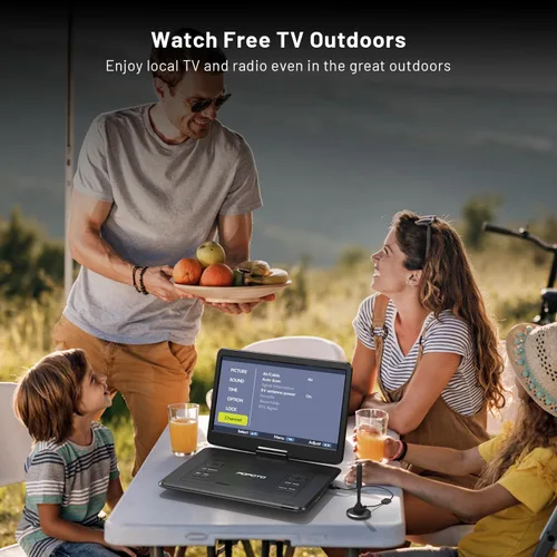 Vista 6 de 17.5" TV portátil reproductor de DVD con pantalla giratoria HD