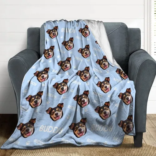Vista 7 de D-Story Mantas faciales personalizadas, regalo personalizado con fotos para papá, día del padre