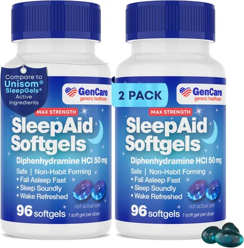 Vista 8 de GenCare Suplemento Máximo de Fuerza para Dormir por la Noche para Adultos, Píldoras de Sueño Profundo con Difenhidramina HCl 50mg para Dormir Más