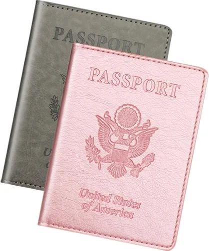 Vista 13 de Herain Soporte para pasaporte para viaje y crucero, 2 piezas, funda para pasaporte, cartera, regalo de viaje, para mujeres, hombres, familia