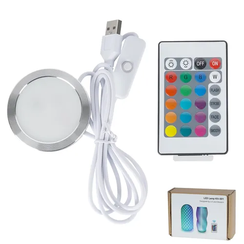 Vista 10 de 1 pieza de kit de lámpara LED RGB con control remoto 001, función de memoria de fallo de energía para impresoras 3D Bambu Lab Multicolor Makerworld