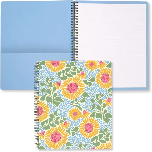 Vista 12 de Steel Mill & Co - Lindo cuaderno de espiral grande con rayas universitarias, 11 x 9.5 pulgadas con tapa dura duradera y 160 páginas forradas, puntos