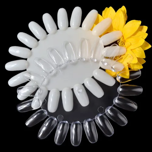 Vista 7 de Rueda de muestras de uñas de 20 puntas, transparente para arte de uñas, consejos de práctica de esmalte de uñas, palitos de muestra de uñas