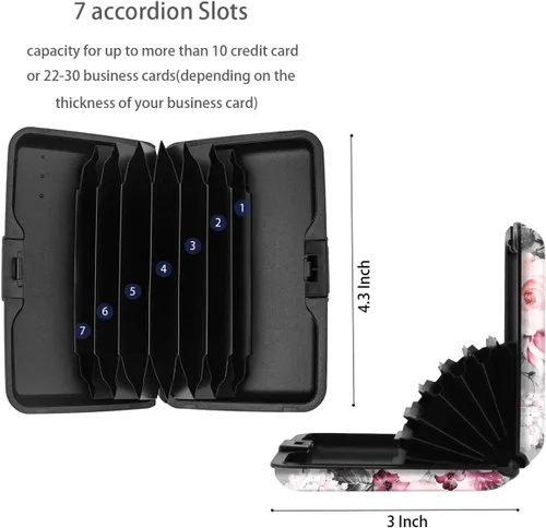 Vista 5 de Coco Rossi Mini tarjetero para mujeres u hombres, bloqueo RFID, funda rígida para tarjetas de identificación, cartera de viaje