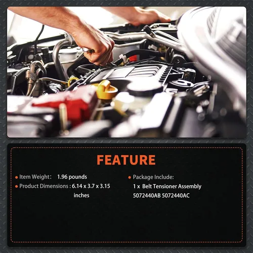 Vista 4 de labwork Reemplazo del conjunto del tensor de correa para el submodelo Liberty Limited Sport 2.8L 4x4 2005-2006 5072440AB 5072440AC
