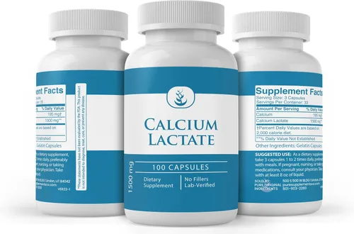 Vista 4 de Pure Original Ingredients Lactato de calcio, (100 cápsulas) siempre puro, sin aditivos ni rellenos, verificado por laboratorio