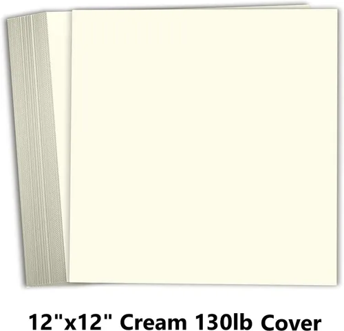 Vista 2 de Hamilco Papel para álbumes de recortes, 12 x 12 pulgadas, cartulina de color crema, peso pesado, cubierta de 130 libras, paquete de 25
