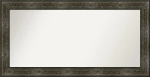 Vista 203 de Amanti Art Espejo de baño marrón para sobre fregadero, 26 x 26 pulgadas, espejo de tocador cuadrado marrón rústico Alexandria, marco de madera