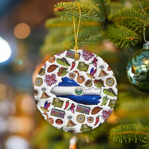Vista 96 de Lotacy Bandera argentina argentina de Navidad de cerámica 2D impresa adorno con símbolos, decoración del hogar argentina regalos para hombres