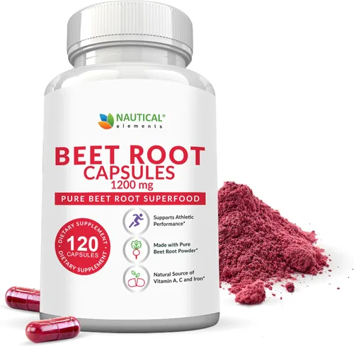 Vista 8 de Cápsulas de raíz de remolacha - 1200mg por porción - 60 cápsulas de polvo de raíz de remolacha - Polvo de remolacha apoya la presión arterial