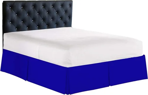 Vista 10 de Falda de cama plisada 100% algodón de 800 hilos, con volantes plisados de lujo, moderna calidad de hotel, fácil ajuste con caída a medida de 18