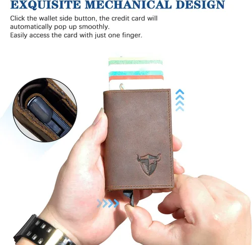 Vista 5 de Handadsume Grueso caballo loco cuero viaje regalo bolsillo frontal con moneda bolsillo tarjeta caso organizador Rfid cartera para hombres hombres
