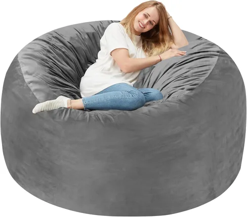 Vista 15 de Homguava - Sillón puff de 3 pies Sillón estilo puff grande de 3 pulgadas con relleno de espuma viscoelástica, sofá suave con funda de terciopelo