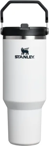 Vista 29 de STANLEY IceFlow 2.0 - Vaso con pajilla abatible con asa, 30 onzas, tapa giratoria y popote abatible, botella de agua a prueba de fugas, acero Tiza