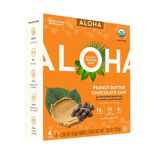 Vista 10 de Aloha Barras de proteína de menta y chocolate orgánico, 0.49 oz de proteína a base de plantas, certificado orgánico USDA, sin gluten y sin OMG, 1.98