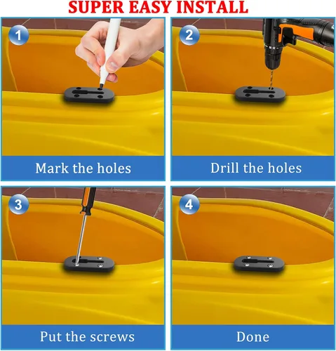 Vista 7 de Huntury Pista de kayak, pista de perfil bajo para kayak, riel de kayak, pista de montaje de accesorios de kayak, pista de engranajes de kayak