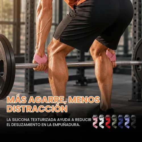Vista 6 de GOUNOD Correas de elevación para levantamiento de pesas correas acolchadas Rosa