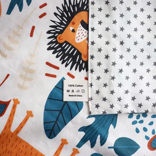 Vista 9 de Juego de ropa de cama de cuna 100% algodón para bebés, niños y niñas, 3 piezas, incluye funda de edredón, sábana bajera, funda de almohada Beige