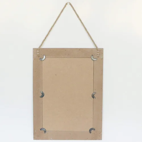 Vista 9 de Espejo de pared con marco de madera rústica de 16.0 x 12.0 pulgadas, con cuerda para colgar para decoración de casa de campo, para entrada