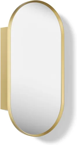 Vista 21 de Kohler 35573-BNL Verdera® - Espejo de gabinete de medicina enmarcado, diseño cápsula, interior espejado, gabinete de baño, estantes de vidrio