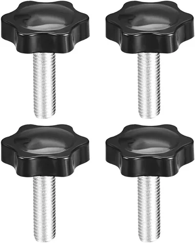 Vista 10 de uxcell 4pcs 1.496 in Dia Plum Hex Shaped Grips Star Knob M8 x 0.630 in rosca macho