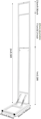 Vista 6 de DYNAMI Soporte de telón de fondo cuadrado blanco para bodas, soporte de arco de metal con base plegable, altura ajustable (1-2m) Soporte rectangular