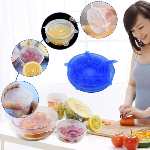 Vista 6 de 12PCS diferentes especificaciones tapas del silicón, tapa del silicón para el almacenamiento de alimentos