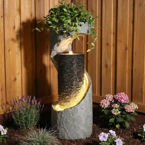 Vista 10 de Bumilgar - Fuente de agua para interiores de 35.4 pulgadas, moderna cascada