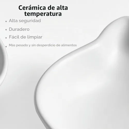 Vista 4 de Juego de 2 cuencos de cerámica poco profundos para gatos pequeños, aptos para bigotes para gatos