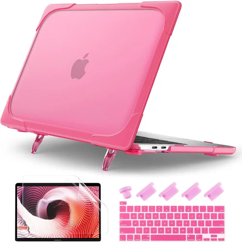 Vista 13 de Batianda - Funda resistente con nombre personalizado para MacBook Pro de 13 pulgadas 2020 2022 Add Your Name or Initials, Ergonomic Foldable Stand