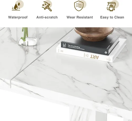 Vista 5 de Halitaa Mesa de comedor extensible para 6 a 10 personas, mesa de comedor rectangular rústica expandible de 55 a 78 pulgadas, reunión para cocinas