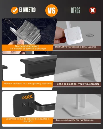 Vista 8 de Estante para sombreros para almacenamiento de sombreros (paquete de 4), organizador de sombreros multiusos, ganchos de pared de adhesivo fuerte