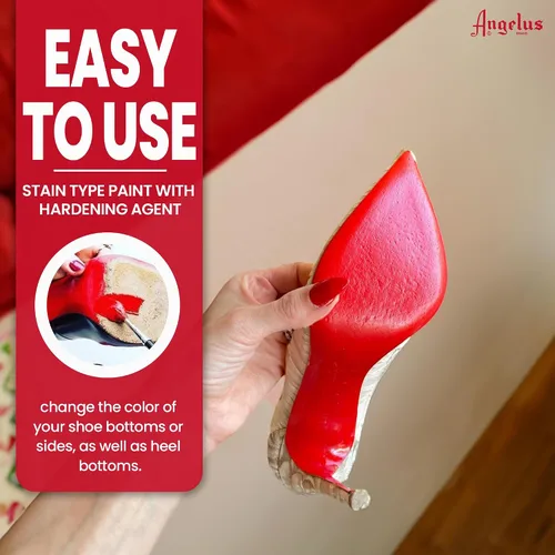 Vista 3 de Walk on Red, revestimiento y restaurador acrílico para piel marca Angelus, solo para zapatos de tacos Christian Louboutin, contenido