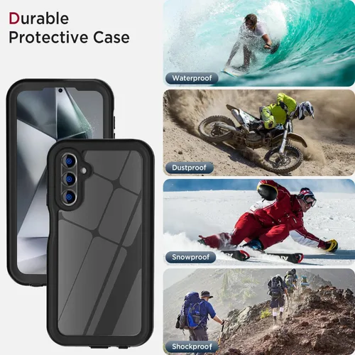 Vista 6 de Miimall Funda impermeable para Samsung Galaxy A15 5G, IP68 bajo el agua, a prueba de caídas de 14 pies, protector de pantalla integrado, a prueba