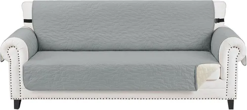 Vista 12 de CUCRAF Funda acolchada antideslizante para sofá, resistente al agua, protector de muebles para sofá de 1 cojín, apto para mascotas, funda de sofá