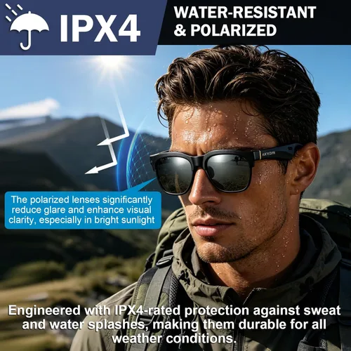Vista 7 de Lentes de sol inteligentes Bluetooth con lentes electrocrómicos, control de tinte multinivel para conducir, viajar, pescar, uso diario, altavoces