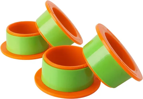 Vista 8 de OVOV - 2 pares de dispensadores de película elástica para manos de plástico para núcleo de 3 pulgadas, color azul