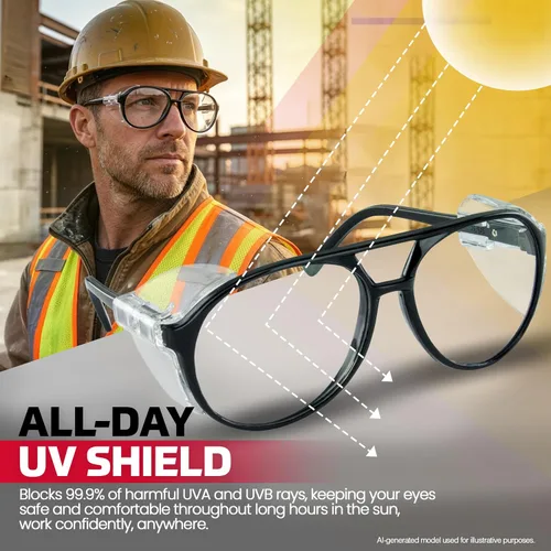 Vista 11 de SAS Safety Gafas de seguridad Lentes de policarbonato resistentes a impactos, lentes protectoras transparentes Protección UV ANSI Z87.1