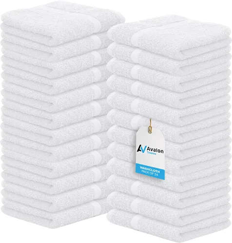 Vista 19 de Avalon Towels Wash Cloths for Showering 24 Pack Face Towels 100% Cotton Baby Pink Washcloths 12x12 Wash Rags, Facial Towel, Fingertip Towel,Bath Rags