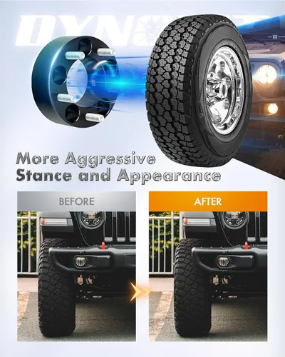 Vista 7 de Espaciadores de rueda de 5 x 4.5 para Je/ep XJ KJ KK TJ ZJ KK, dynofit 4 piezas 5x114.3 2 pulgadas 3.248 in 1/2-20 pernos forjados 5 lengüetas