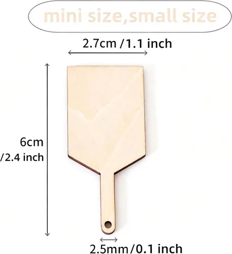 Vista 4 de 30 piezas de mini tabla de cortar de madera con asa, tabla de cortar en blanco de madera sin terminar, tabla de cortar de paleta pequeña tabla