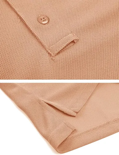 Vista 3 de Camiseta de cuello polo táctica Tacvasen para hombre, diseño de manga larga y corta, para deportes y uso al aire libre