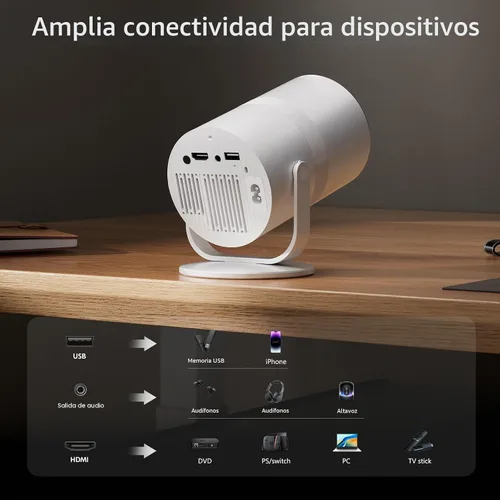 Vista 6 de Mini proyector con Android 12 y aplicaciones integradas, WiFi y Bluetooth color1