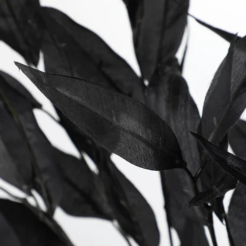 Vista 6 de DILATATA Rama de Eucalipto Artificial Negro de 32 pulgadas, Hojas de Eucalipto de Otoño, Ramas de Hojas de Otoño, Tallos Artificiales de Otoño