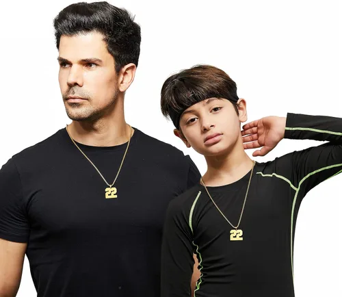 Vista 4 de SKQIR Number Necklace for Men Black Baseball Jersey Number Pendant for Boys Athletes Number Chain Pandent for Boys Sport Stainless Steel necklace